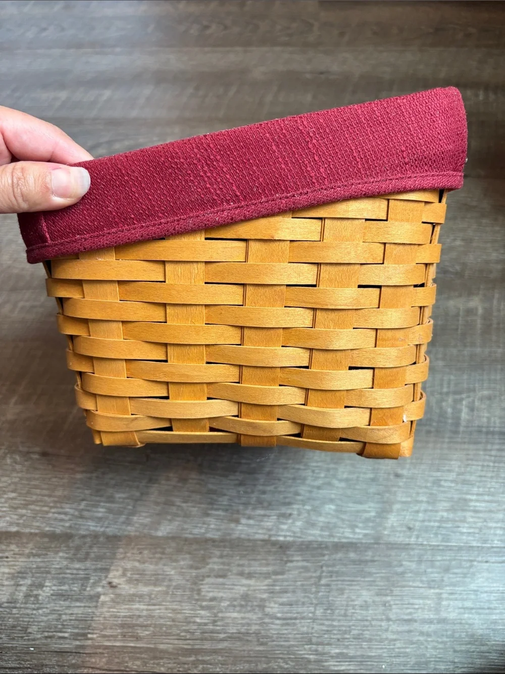 Longaberger 2001 Card Keeper Basket  Combo Paprika Fabric Liner Divider